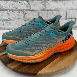 Hoka Speedgoat 5 Mens 12.5 D Teal Orange Trail Running Shoes 1123157